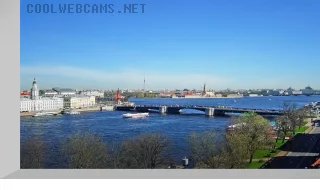 Remote controlled webcam on the Admiralty Embankment in Saint Petersburg