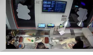 Webcam in the pizzeria «Dodo Pizza» on Chudintsevaya Street, Veliky Novgorod