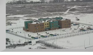 Webcam overlooking the construction of the kindergarten in the Domodedovo Park residential complex