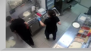 Webcam in the pizzeria «Dodo Pizza» on Fedora Abramov Street, Pargolovo, Saint Petersburg