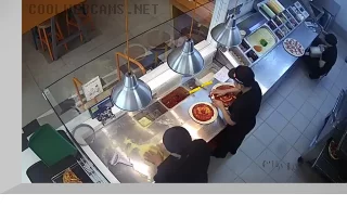 Webcam in the Dodo Pizza pizzeria on Novopetrovskaya street in Moscow