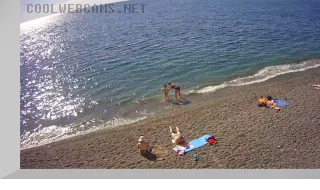 Webcam on the beach of the Dubna boarding house, Professor’s Corner, Alushta