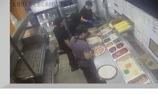 Webcam in the pizzeria «Dodo Pizza» on Energeticheskaya Street, Lefortovo, Moscow