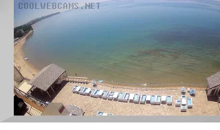 Webcam on the beach of the Golden Hills hotel, Lermontovo
