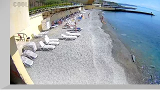 Webcam on the beach of the «Golden Resort» sanatorium, Alushta, Crimea