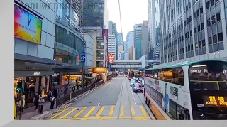 Webcam on the second deck of a tram in Hong Kong