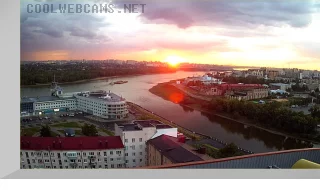Webcam overlooking the Irtysh and Om rivers, Omsk city, Russia