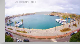 Webcam on the embankment of the Kos Island Harbour, Greece