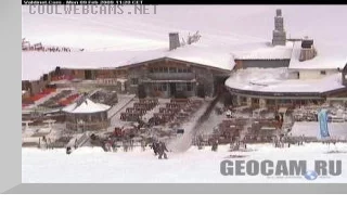 A view of the party on the terrace of La Folie Douce