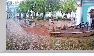 Webcam in the Big Courtyard of the Winter Palace in Saint Petersburg