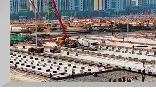 Webcam of the construction of the Leishanshan Hospital, Wuhan, China