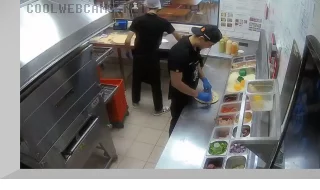 Webcam in the Dodo Pizza pizzeria on Malaya Filevskaya Street, Moscow