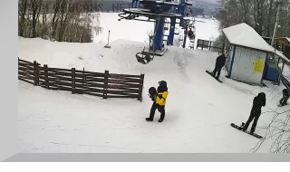 Webcam at the chairlift in the sports village «Novinki», Russia