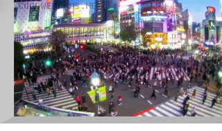 Webcam at a busy crossing in Shibuya, Tokyo