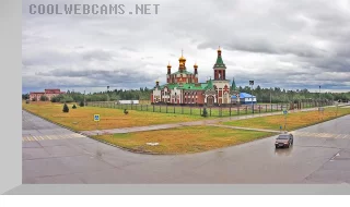 Webcam overlooking the Church of the Resurrection of Christ in Usinsk